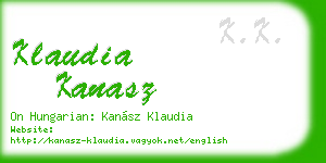 klaudia kanasz business card